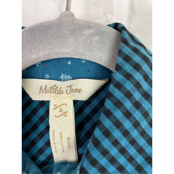 Matilda Jane Jack Frost Button Down Holiday Print Long Sleeve Top Size 4 - Picture 3 of 8